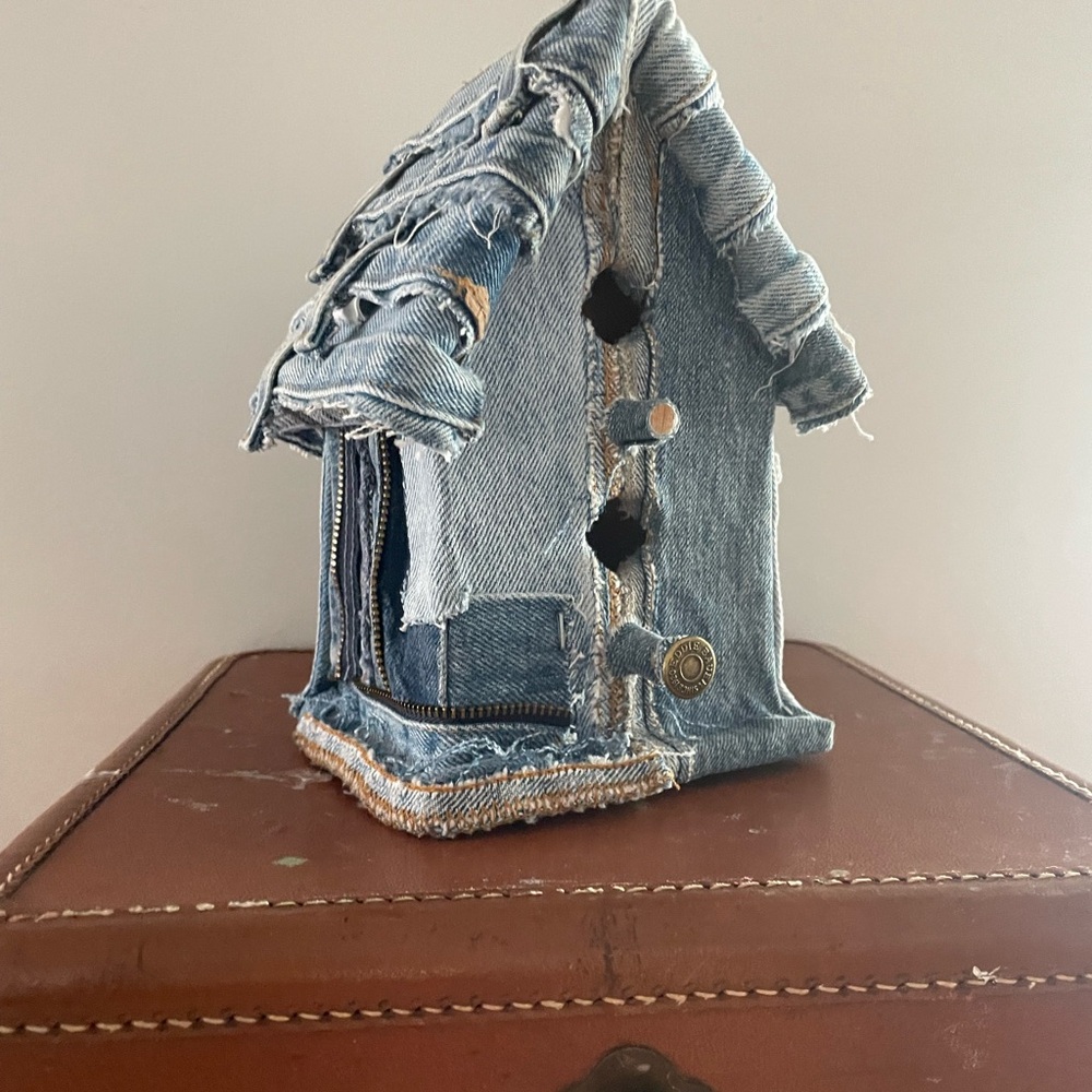 Denim Birdhouse Handmade